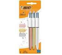 Les stylos à bille Bic 4 Colour Shine ont un look élégant, moderne et métallique en rose doré, argent ou or. (964774)