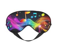 Les symboles musicaux sont remplis de masque de sommeil imprimé fumée avec sangle réglable, couvre-yeux confortable pour les voyages, le yoga, la sieste, le sommeil et la relaxation