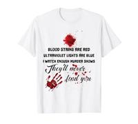Les Taches de Sang sont Rouges, Les Rayons ultraviolets sont Bleus T-Shirt Graphique avec Valeur, Homme, Blanc, XL