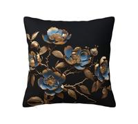 Les taies d'oreiller en peluche à imprimé camélia doré de 40,6 x 40,6 cm avec fermetures éclair dissimulées sont un choix idéal pour la décoration de la maison, de la chambre à coucher, du canapé.