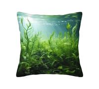 Les taies d'oreiller en peluche imprimées de plantes sous-marines de 40,6 x 40,6 cm avec fermetures éclair dissimulées sont un choix idéal pour la décoration de la maison, de la chambre à coucher, du
