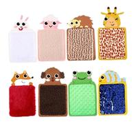 Les tapis sensoriels définissent des jouets sensoriels animaux doux avec différentes textures engageantes soulager le stress et la carte de mise au point 8PCS pour le développement, planche