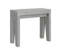 Les Tendances Console extensible gris effet ciment 8 personnes 40 à 196 cm Naxo 2 pieds