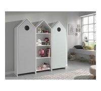 Vipack Casami Armoire 1 Porte Gris + Armoire Ouverte + Armoire 1 Porte Menthe