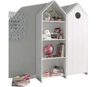 Les Tendances Ensemble armoire bibliothèque bois laqué blanc Camila Blanc G
