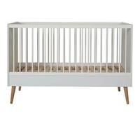 Les Tendances Lit bébé évolutif 70x140 cm laqué blanc et pieds hêtre massif Cosy Blanc G