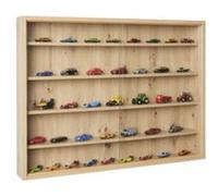 Inter Link - Vitrine murale Artisario, 5 compartiments, 4 étagères, MDF décor chêne 80x60x9.5 cm