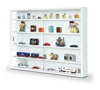 Inter Link Vitrine murale Compilati – Armoire 4 étagères 5 compartiments MDF Blanc 80x60x9.5 cm