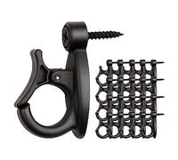 Les-Theresa 30 Pièces Crochet à Visser, Piton a Visser Noir avec Boucle de Sécurité, Vis Crochet Mural avec Boîte de Rangement, Q-Hanger adapté À la Maison au Jardin aux Lumières Extérieures