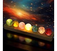 Les-Theresa Boule de Cristal Chakra, Boule Lumineuse 7 Chakra, Sphere Cristal de Roche, Cristaux de Guérison avec Base, en Bois pour Décoration de Chambre à Coucher, Salon (B)