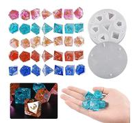 Les-Theresa Moul Résine Dé, 7 Styles Moule Silicone Dés, Outils de Production pour Fabrication Bijoux Boucles D'oreilles Pendentifs DIY Outils Bricolage