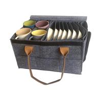 Les-Theresa Porte Assiette en Feutre,Rangement Vaisselle, Rangement Assiettes Placard, Boite Rangement Assiette pour Camping Car, pour 8 Assiettes et 4 Tasses, Protection Vaisselle