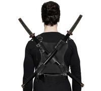 Les-Theresa Porte-épée dorsal en cuir, réglable Katana Porte-épée dorsal Sac à épée médiéval dorsal Fourreau d’épée dorsal, pour cosplay samouraï Costume Halloween Partie