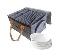 Les-Theresa Sac de Rangement Feutre, Boite Rangement Assiette,Rangement Vaisselle Cuisine, pour 8 Assiettes et 4 Tasses, pour Camping-Cars, Caravanes, Camping-Cars, Bateaux Et Cuisine