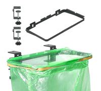 Les-Theresa Support De Sac Poubelle en Métal, Support pour Sac Poubelle avec Clip De Fixation, Porte Sac Poubelle Cuisine pour La Cuisine, Le Garde-Manger, Chambre À Coucher, Aucun Perçage Requis