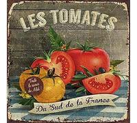 Les Tomates Plaque en Métal Vintage Pancarte,Plaque Métallique de Fruit Décoration Murale Signe,Cadeau pour la Cuisine Maison Restaurant-30,5 x 30,5 cm