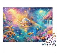 Les Tortues nagent par Un dôme Lumineux Puzzle De 1000 Pièces Méduses éthériques Loisirs Familiaux, Adultes Et Enfants 70x50cm/1000pcs