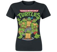 Les Tortues Ninja Group Femme T-Shirt Manches Courtes Noir S 100% Coton Regular/Coupe Standard