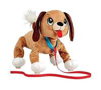 Les Toufous, Peluche Interactive Chien, Marche & Court, Fonctionne sans Piles, Laisse Incluse, Chien Marron, pour Les Enfants dès 2 Ans, PEP003