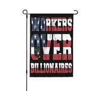 Les Travailleurs Plutôt Que Les Milliardaires Drapeau De Cour Avec Œillets Drapeaux De Jardin Suspendre Bannière Pour Dortoirs Fêtes Extérieure 30X45cm