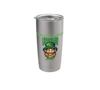 Les trèfles à quatre feuilles font sourire ce leprechaun jour de la Saint-Patrick Gobelet isotherme en acier inoxydable double paroi
