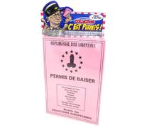 Les Trésors De Lily - Carte 'Permis de Baiser' - Humoristique - Fleur - Animaux - Romance - 14.5x20.5 cm