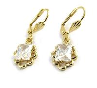 Les Trésors De Lily [M6502] - Dormeuses Plaqué Or ""Sissi"" blanc