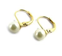 Les Trésors De Lily [M6945] - Dormeuses Plaqué Or ""Perla"" ivoire (6 mm)