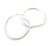 Les Trésors De Lily [M8963] - Créoles Argent Ondulations 5. 5 cm 2 mm