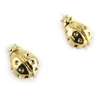 Les Trésors De Lily [N1702] - Boucles Plaqué Or Coccinelles