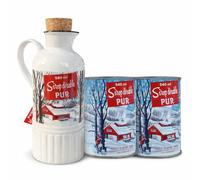 Les Trésors d'érable Coffret Sirop d'Érable du Québec, Cruche en Céramique Artisanale 580ml, 2 Cannes de Sirop Ambré Pur 540ml, Pack Petit-Déjeuner