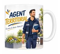 Les trésors d'érable Mug Agent Territorial - Au Service de Chacun, Chaque Jour | Mug Céramique 330 ml | Idée Cadeau Original Homme Femme | Impression Sublimation Haute Définition | Imprimé en France