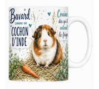 Les trésors d'érable Mug Bavard comme un Cochon d'Inde Céramique 330 ml | Mug cochon d'Inde, céramique 330 ml