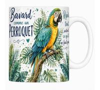 Les trésors d'érable Mug Bavard comme un Perroquet - Céramique 330 ml
