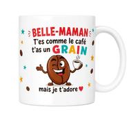 Les trésors d'érable Mug Belle-Maman Humour - 330 ml | T'es Comme le Café, T'as un Grain