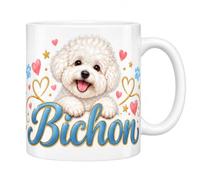 Les trésors d'érable Mug Bichon Céramique 330 ml | Le Chien Qui a Donné un Verbe au Français, Idée Cadeau Original Homme Femme, Impression Sublimation Haute Définition