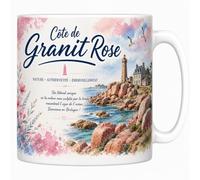 Les trésors d'érable Mug Côte de Granit Rose - Bretagne - Céramique 330 ml