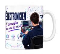 Les trésors d'érable Mug Électronicien - L'Innovation au Cœur des Circuits | Mug Céramique 330 ml | Idée Cadeau Original Homme Femme | Impression Sublimation Haute Définition | Imprimé en France