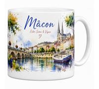 Les trésors d'érable Mug Mâcon - Entre Saône & Vignes - Céramique 330 ml