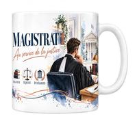 Les trésors d'érable Mug Magistrat - Au Service de la Justice | Mug Céramique 330 ml | Idée Cadeau Original Homme Femme | Impression Sublimation Haute Définition | Imprimé en France