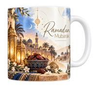Les trésors d'érable Mug Ramadan Mubarak Céramique 330 ml | Mug Ramadan Mubarak, céramique 330 ml