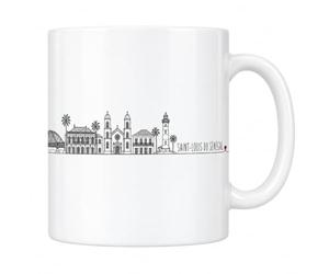 Les trésors d'érable Mug Saint-Louis du Sénégal Épure - Skyline au trait | Mug Céramique 330 ml | Idée Cadeau Original Homme Femme | Impression Sublimation Haute Définition | Imprimé en France