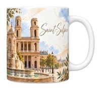 Les trésors d'érable Mug Saint-Sulpice - Paris Céramique 330 ml | Mug Saint-Sulpice, céramique 330 ml