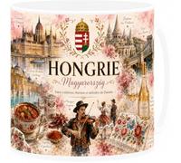 Les trésors d'érable Mug Souvenir Hongrie - Budapest, Danube, Parlement - Tasse Céramique 330 ml Design Aquarelle Drapeau - Cadeau Voyage, Souvenir Vacances Budapest - Imprimé en France - EveryMug