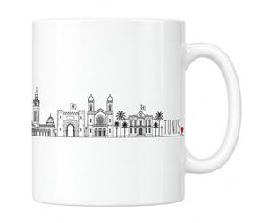 Les trésors d'érable Mug Tunis Épure - Skyline au trait | Mug Céramique 330 ml | Idée Cadeau Original Homme Femme | Impression Sublimation Haute Définition | Imprimé en France