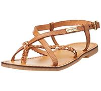 Les Tropéziennes par M. Belarbi Sandales Femme Chou Cuir Ouvert Bride Entre-doigt Miel-Or 37