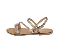 Les Tropeziennes par M. Belarbi Femme BATRESSE Chaussures Ville Sandale, Beige-Serpent, 38
