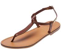 Les Tropéziennes – Sandales HARVIL Femme – Entre-doigts cuir – Tan – 38