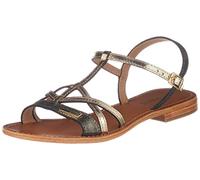 LES TROPEZIENNES PAR M. BELARBI Femme HIRONELA Chaussures Ville Sandale, Noir Irise-Or, 41 EU
