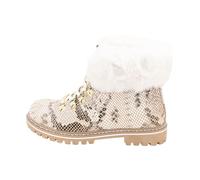 LES TROPEZIENNES PAR M. BELARBI Femme LACEN Chaussure de Neige, Blanc-Serpent, 38 EU